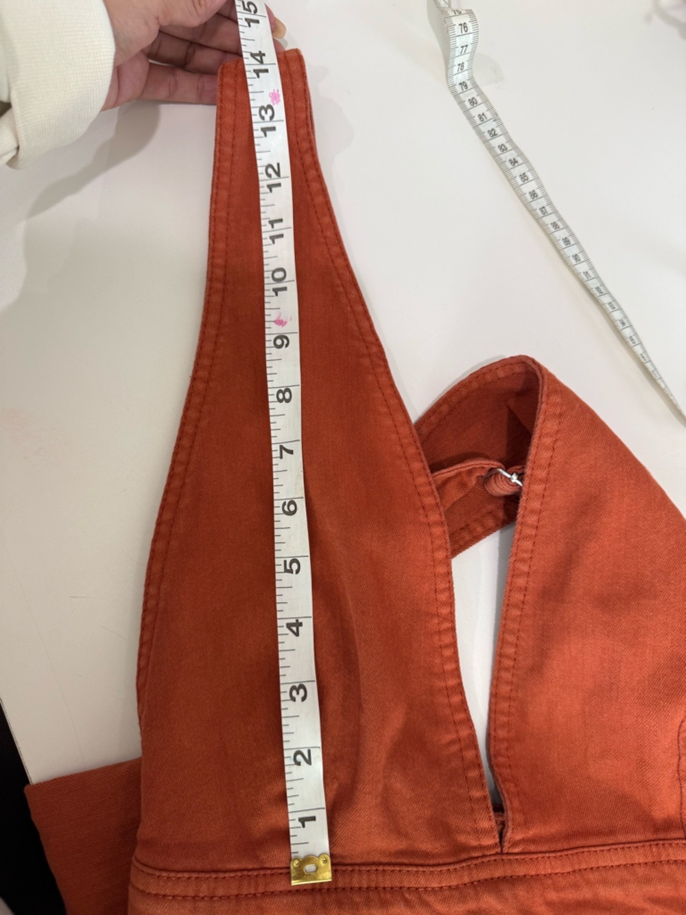 Montrez Wide Leg Jumpsuit Rust Orange Overalls Adjustable Top Boho Flare Pants - Picture 12 of 13